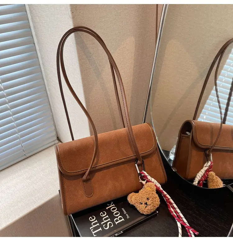 Women's Brown Retro Shoulder Bag Large Capacity 2025 — feature 25