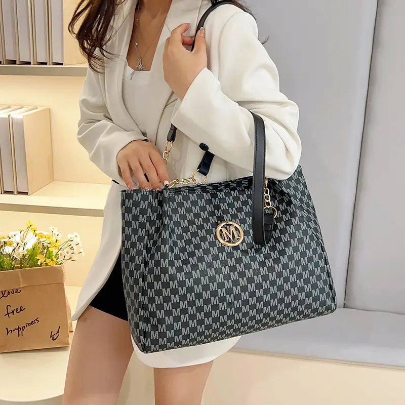 Women's Cross-Border Letter Print Tote Bag Beige Brown - Image 6