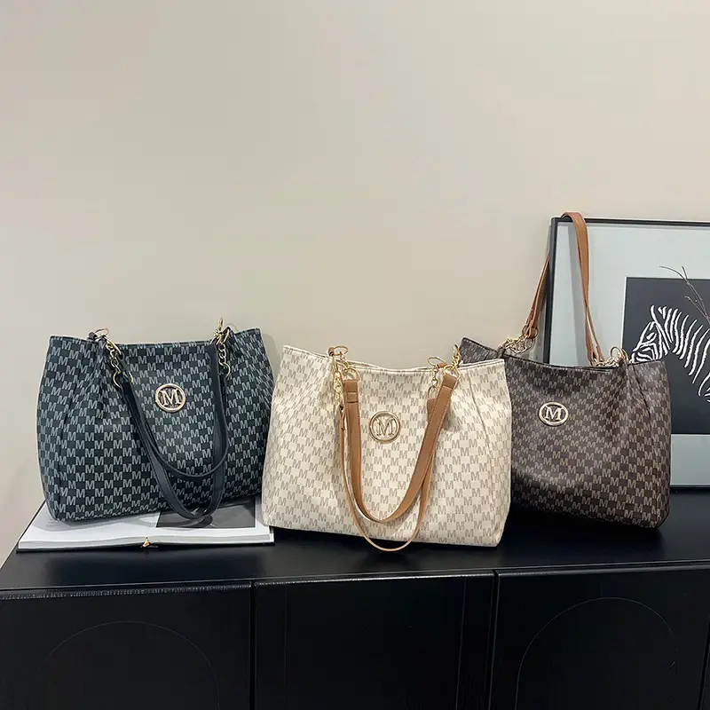 Women's Cross-Border Letter Print Tote Bag Beige Brown - Image 7