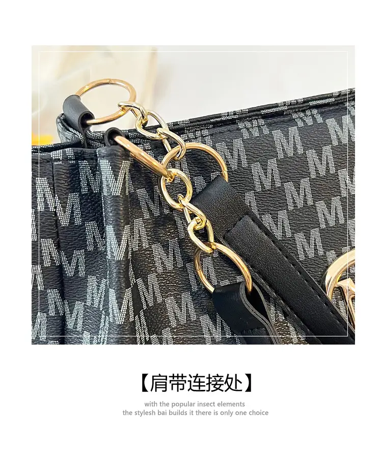 Women's Cross-Border Letter Print Tote Bag Beige Brown — feature 10