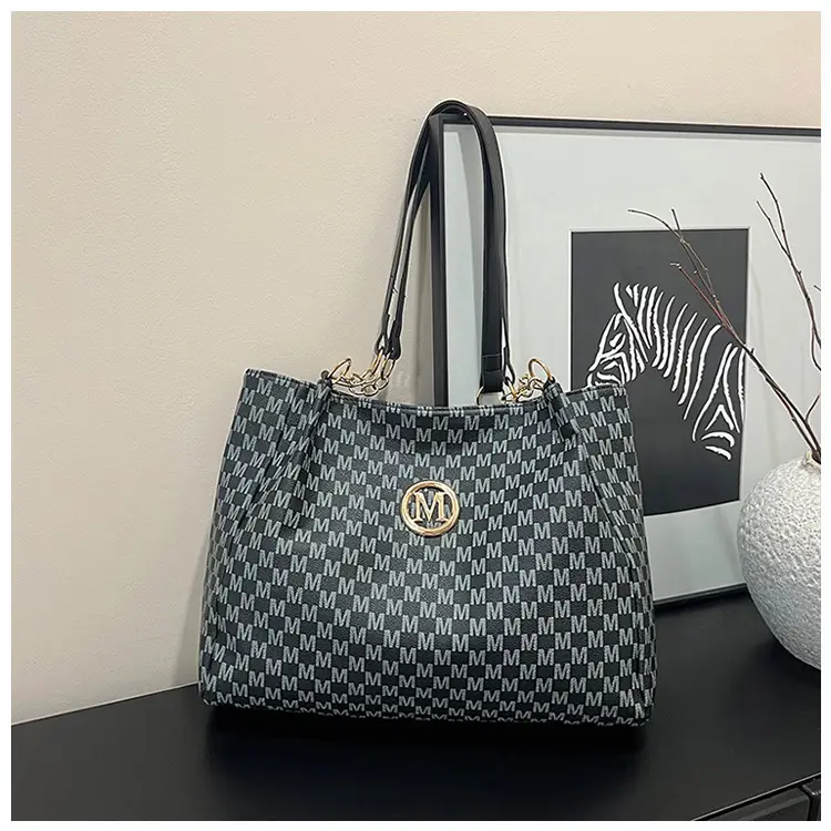 Women's Cross-Border Letter Print Tote Bag Beige Brown — feature 16