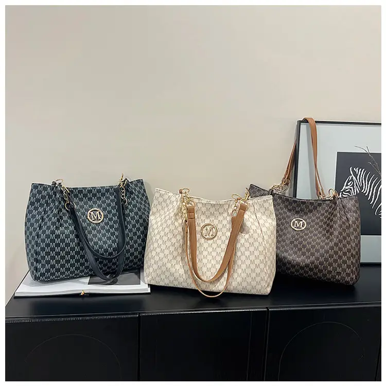 Women's Cross-Border Letter Print Tote Bag Beige Brown — feature 18