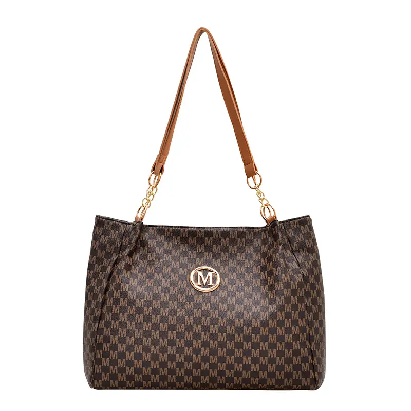 Women's Cross-Border Letter Print Tote Bag Beige Brown - Image 3