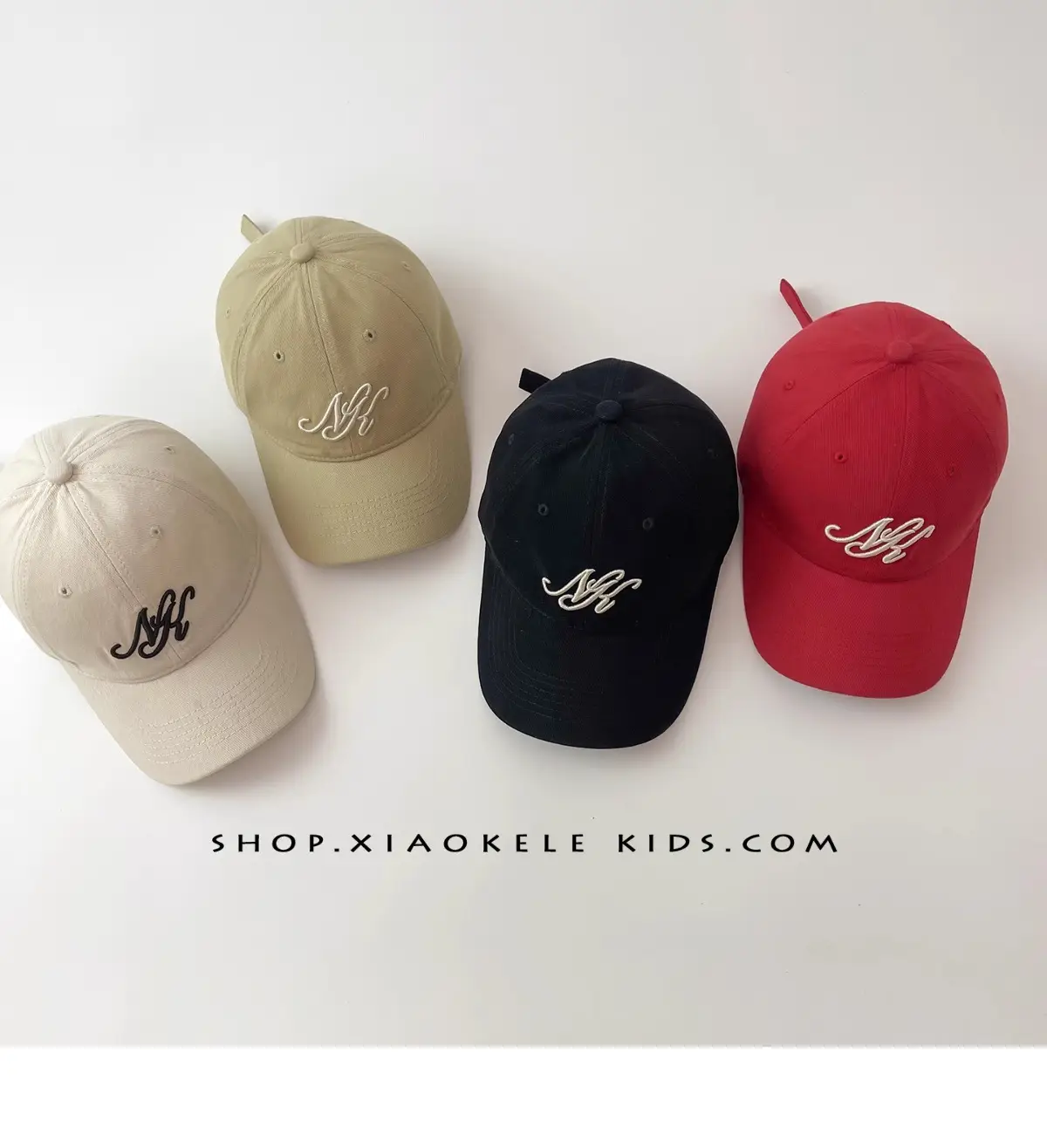 Red Embroidered Baseball Cap for Kids Sunshade Hat — feature 1