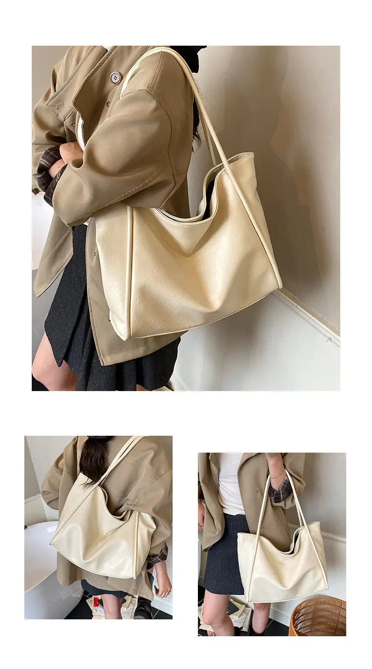Women Large Capacity Leather Tote Bag Brown 2025 — feature 10