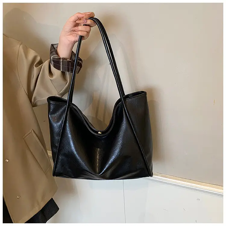 Women Large Capacity Leather Tote Bag Brown 2025 — feature 29