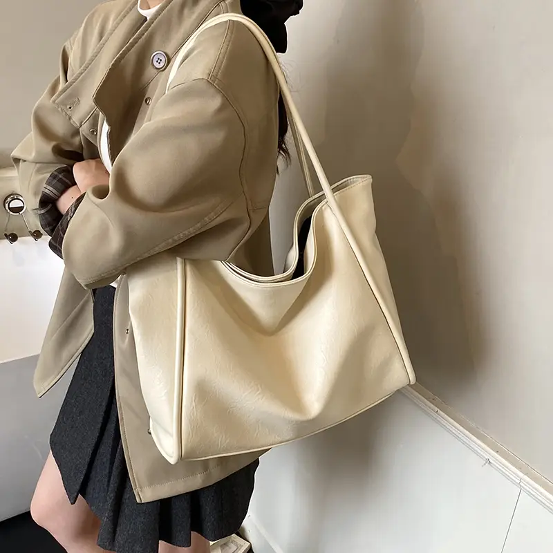 Women Large Capacity Leather Tote Bag Brown 2025 - Image 6