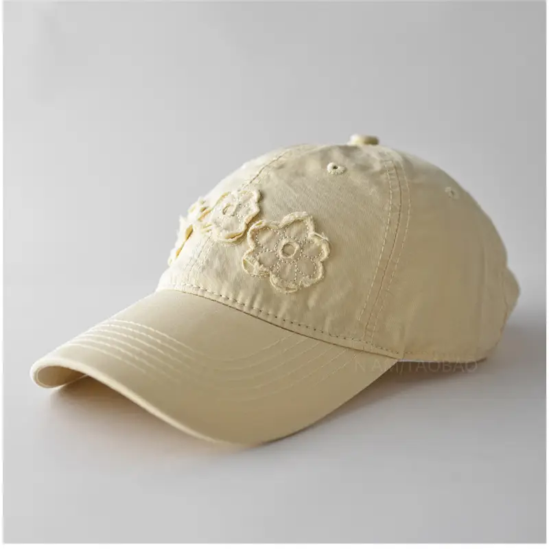 Light Blue Floral Embroidered Women's Cap - Image 9