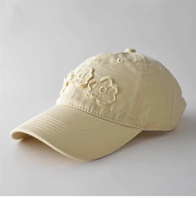 Light Blue Floral Embroidered Women's Cap — feature 1
