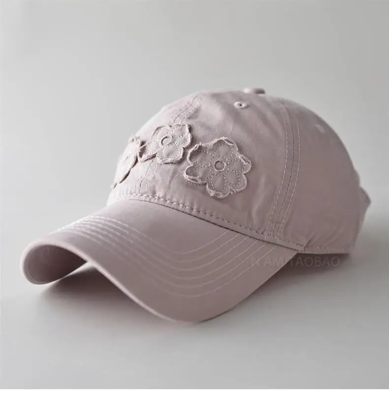 Light Blue Floral Embroidered Women's Cap — feature 13