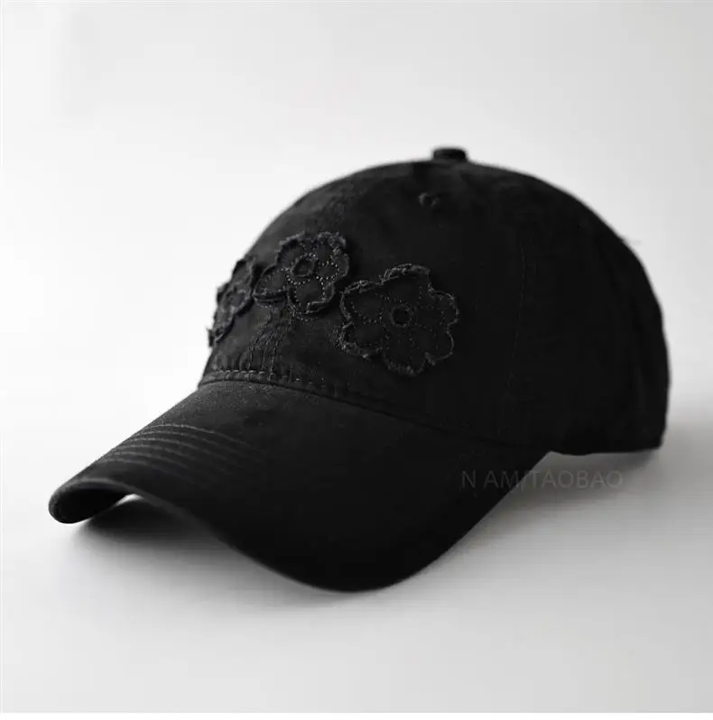 Light Blue Floral Embroidered Women's Cap — feature 2