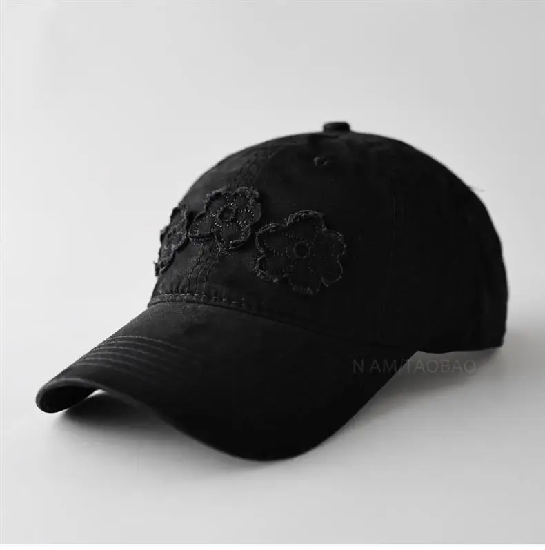 Light Blue Floral Embroidered Women's Cap — feature 3