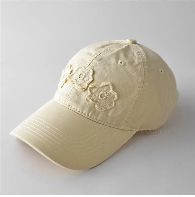 Light Blue Floral Embroidered Women's Cap — feature 5