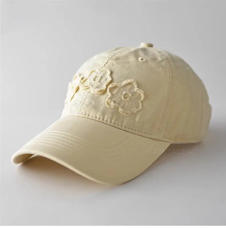 Light Blue Floral Embroidered Women's Cap — feature 6