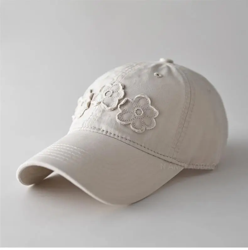 Light Blue Floral Embroidered Women's Cap — feature 9