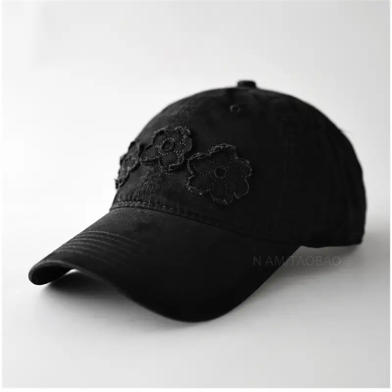 Light Blue Floral Embroidered Women's Cap - Image 2