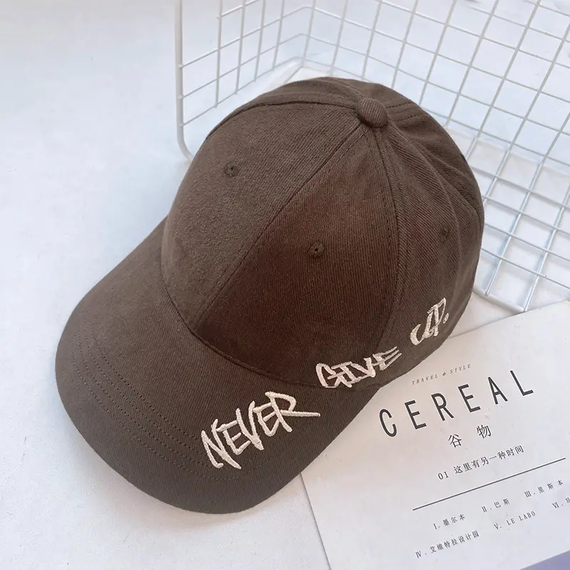 Women Letter Embroidered Baseball Cap Brown Winter Autumn — feature 28