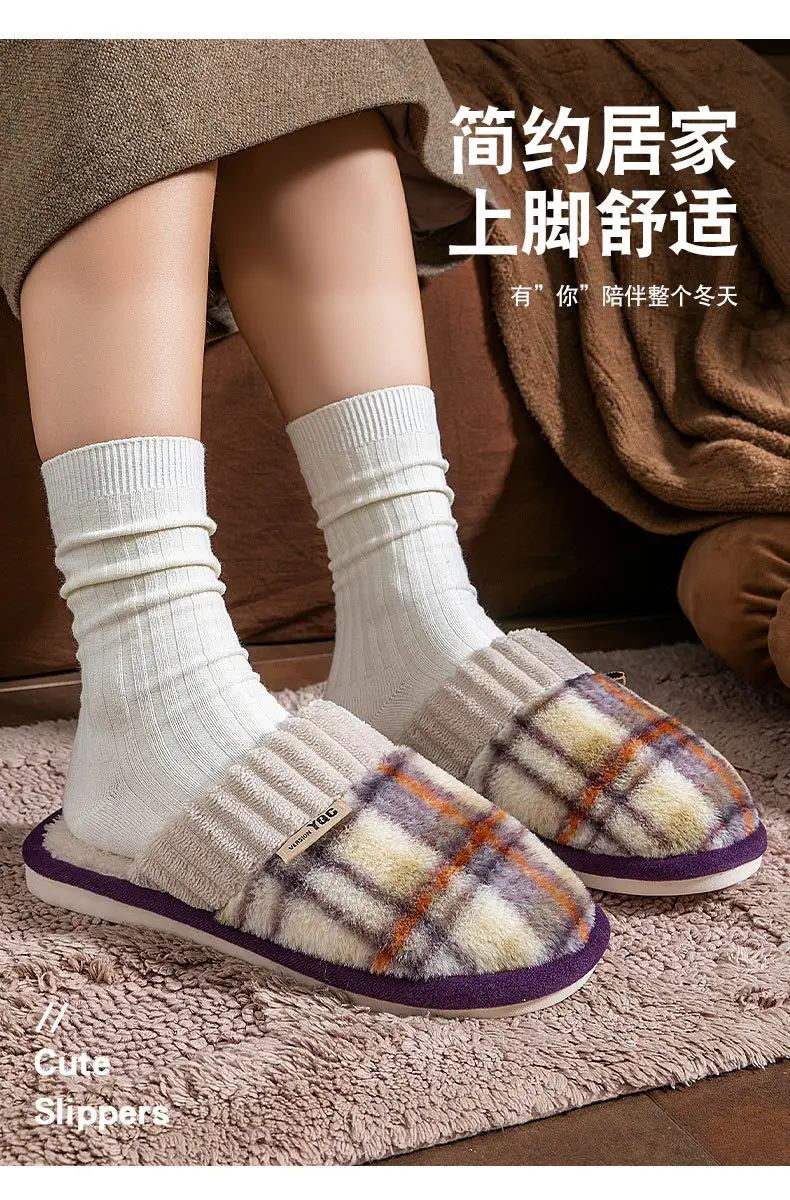 Women Cotton Slippers Pink Warm Indoor Winter — feature 4