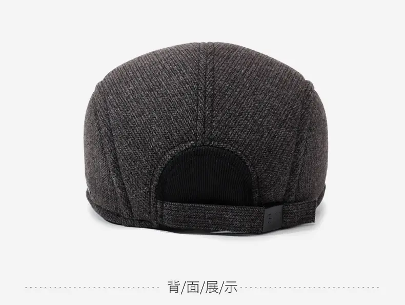 Elderly Men's Winter Fleece Duckbill Cap Gray — feature 11