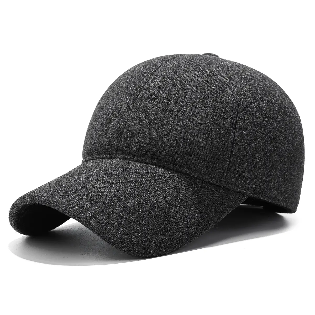 Winter Wool Cap Black Men Women Adjustable
