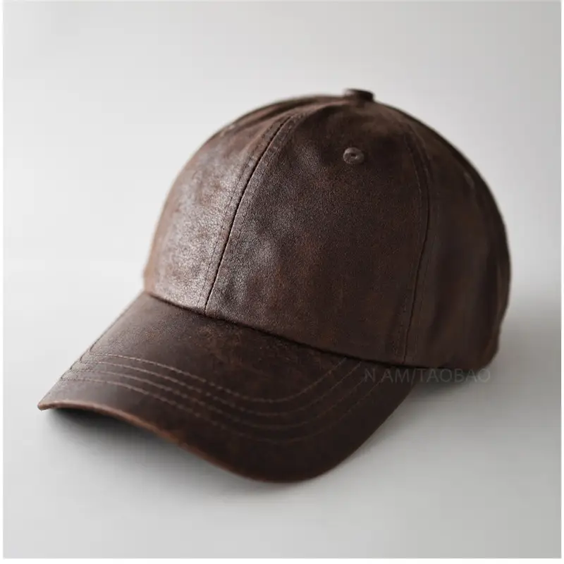 Purple PU Leather Baseball Cap for Men Women Casual Retro - Image 8