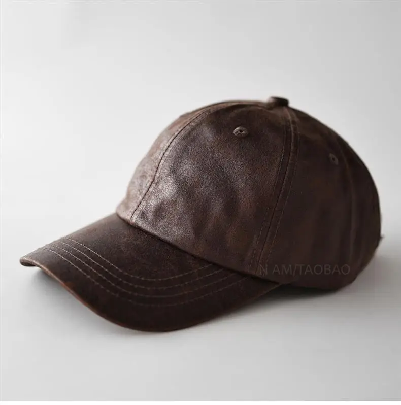 Purple PU Leather Baseball Cap for Men Women Casual Retro — feature 12