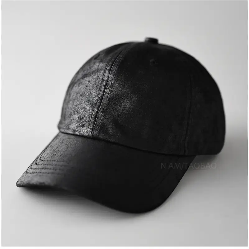 Purple PU Leather Baseball Cap for Men Women Casual Retro - Image 3