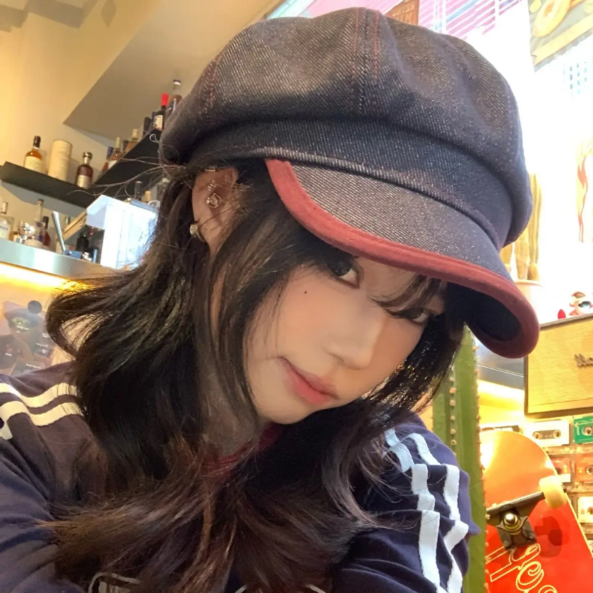 Vintage Denim Beret for Women Spring Autumn Korean Style - Image 3