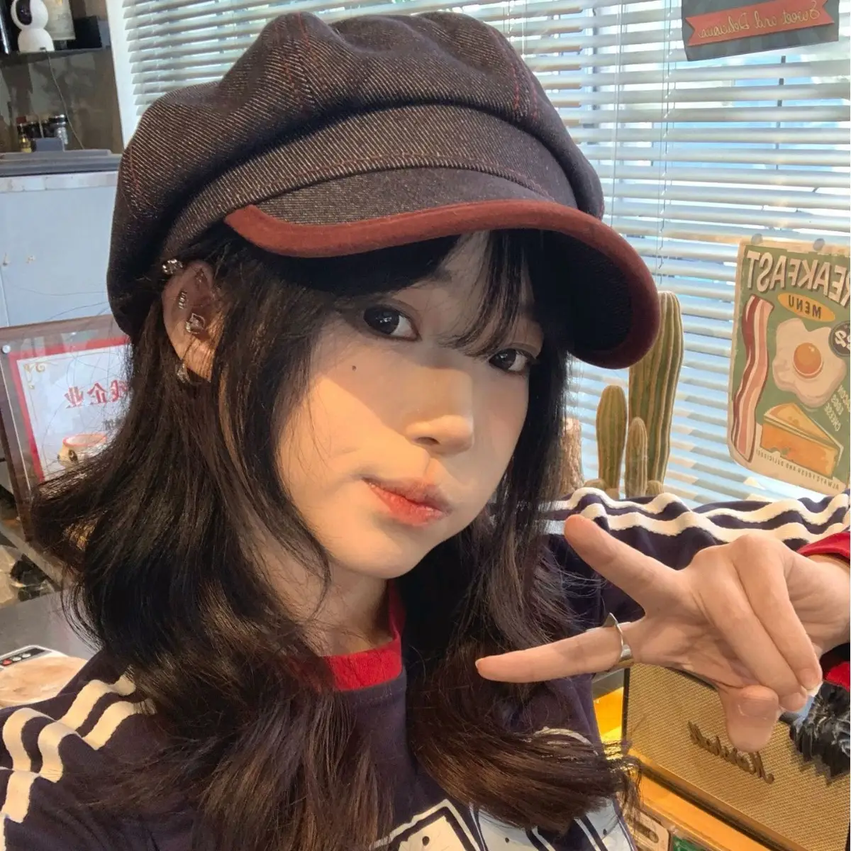 Vintage Denim Beret for Women Spring Autumn Korean Style - Image 5