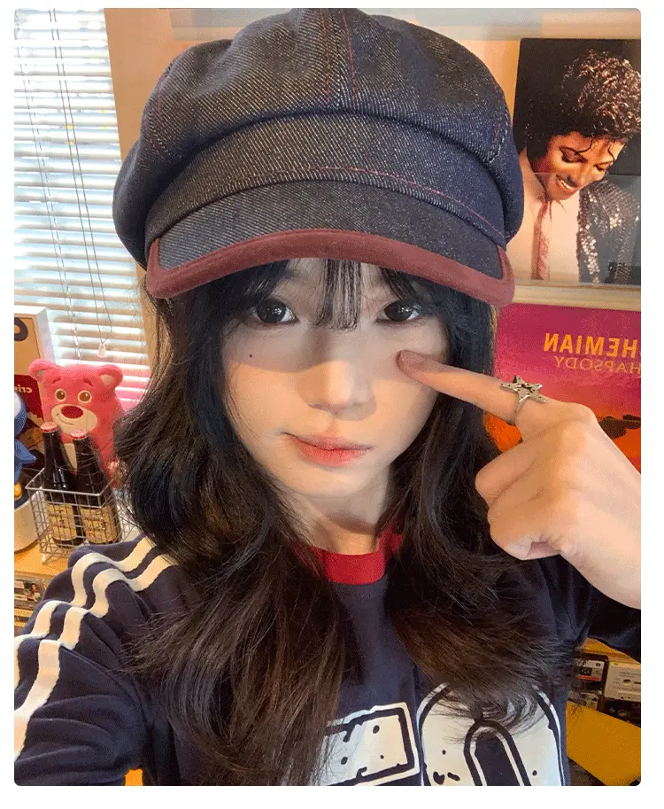 Vintage Denim Beret for Women Spring Autumn Korean Style — feature 11