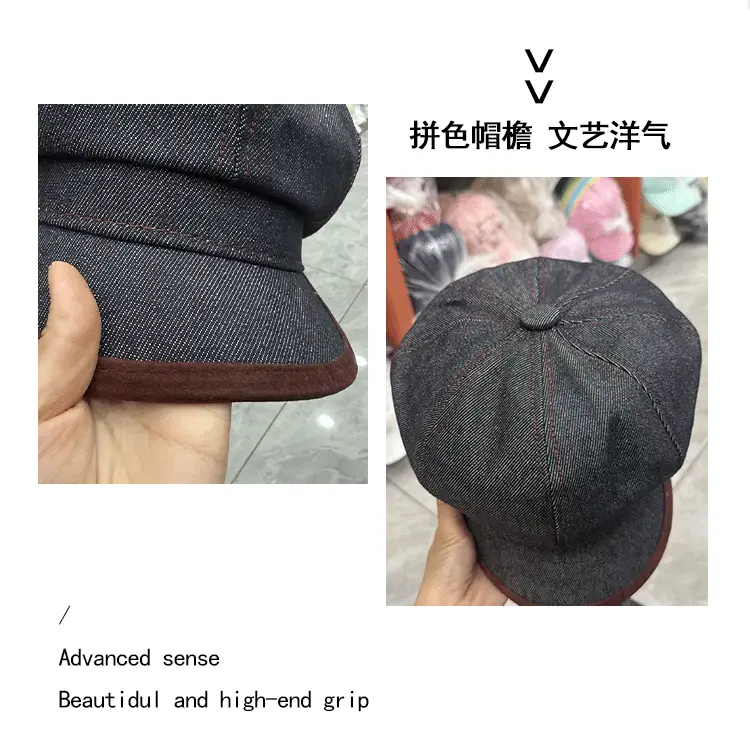 Vintage Denim Beret for Women Spring Autumn Korean Style — feature 7