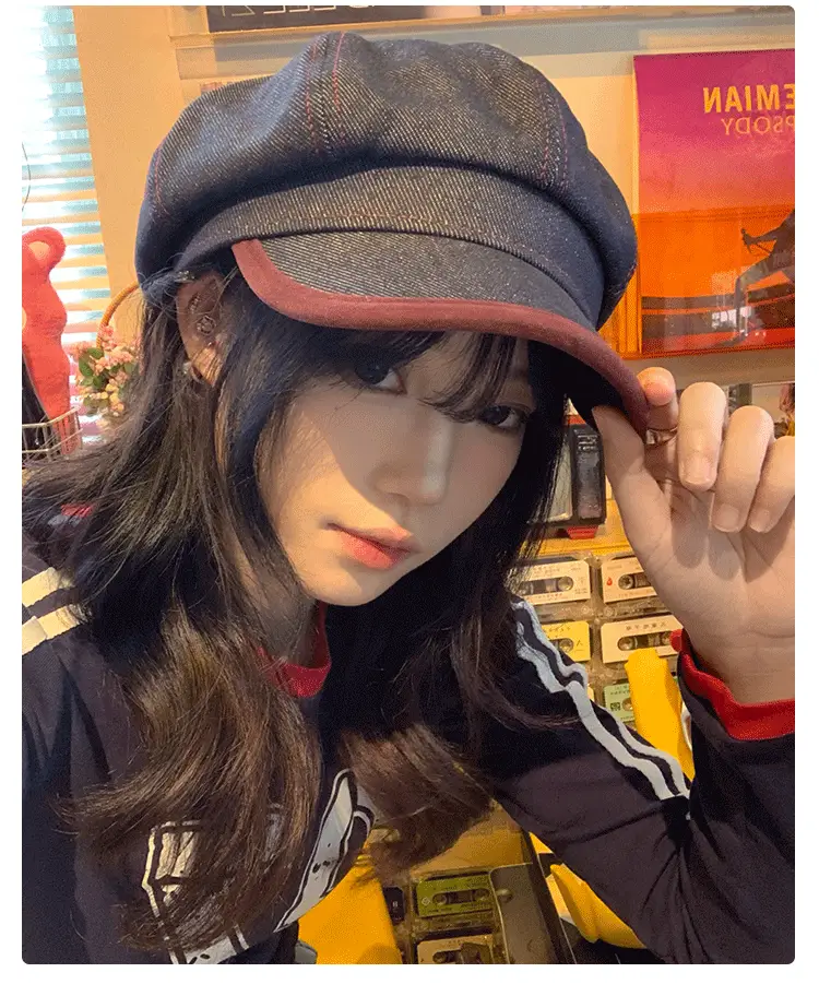 Vintage Denim Beret for Women Spring Autumn Korean Style — feature 9