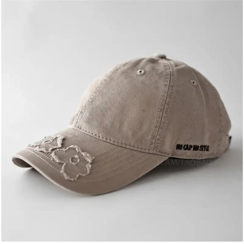Women Brown Embroidered Baseball Cap with Patched Brim - Image 15