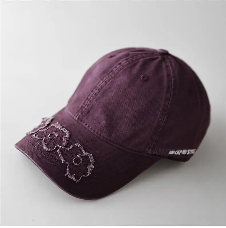Women Brown Embroidered Baseball Cap with Patched Brim — feature 10