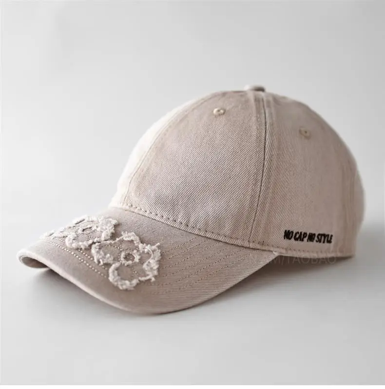 Women Brown Embroidered Baseball Cap with Patched Brim — feature 2