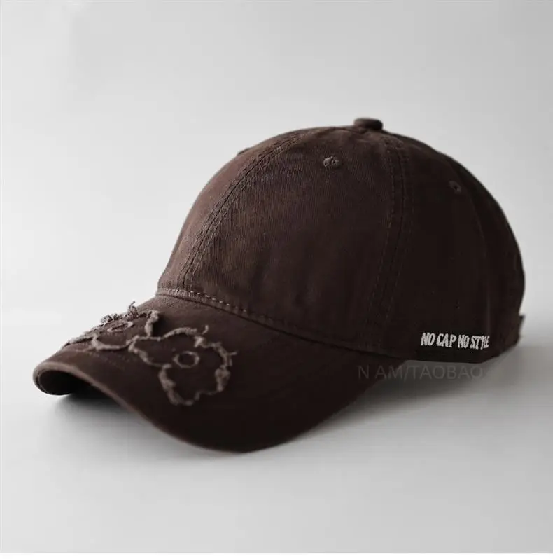 Women Brown Embroidered Baseball Cap with Patched Brim — feature 4