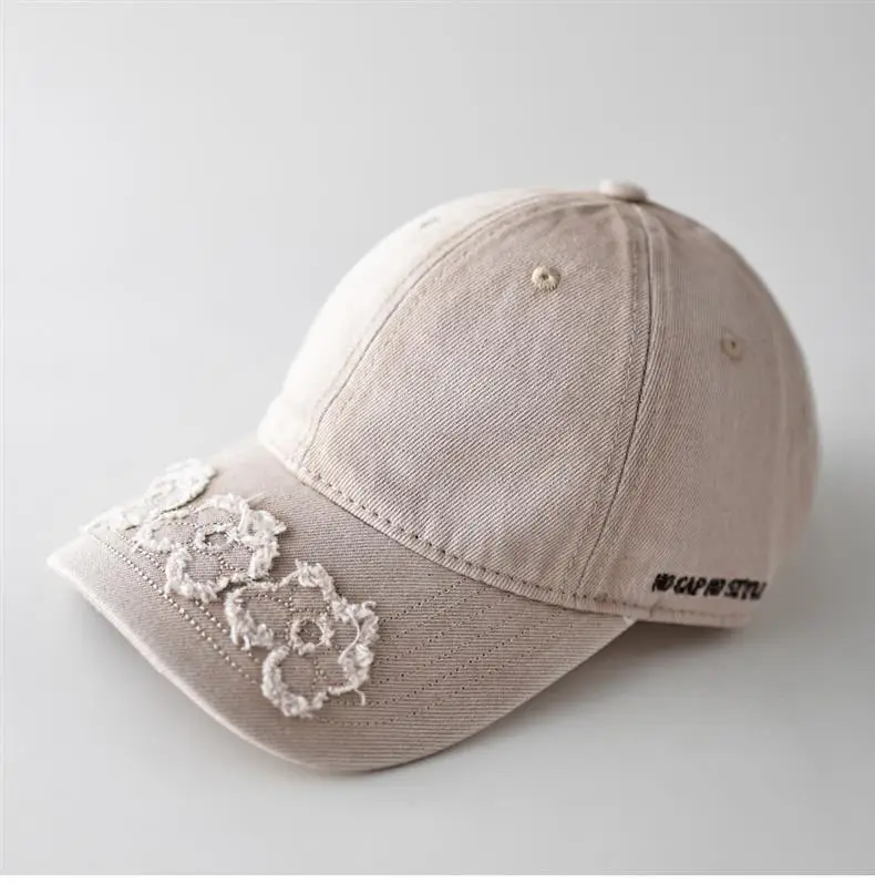 Women Brown Embroidered Baseball Cap with Patched Brim — feature 8