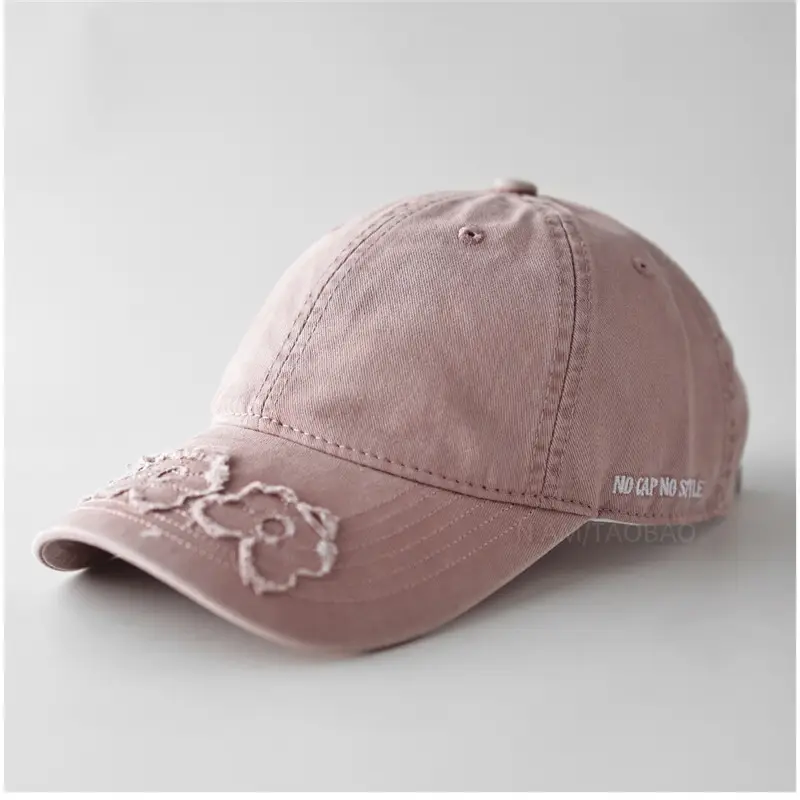 Women Brown Embroidered Baseball Cap with Patched Brim - Image 4