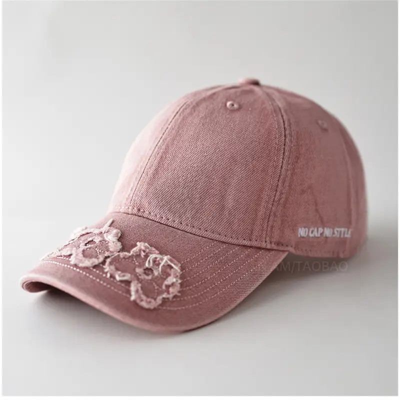 Women Brown Embroidered Baseball Cap with Patched Brim - Image 9