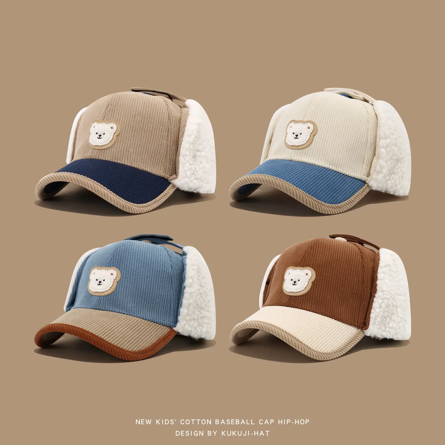 Baby Bear Ear Cap Autumn Winter Warm Peaked Cap — feature 2