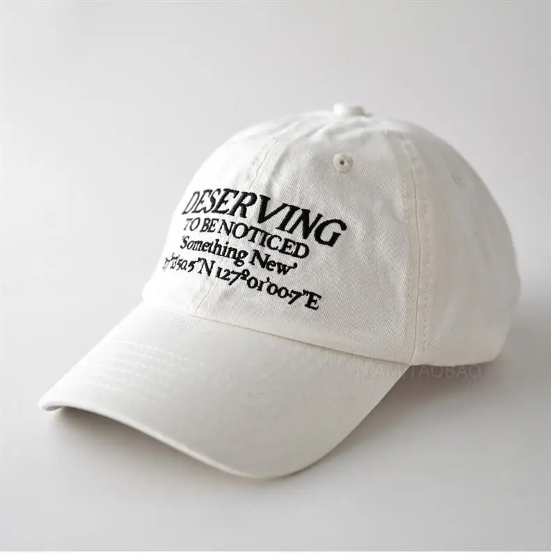 White Full Letter Embroidered Baseball Cap for Men Women — feature 1