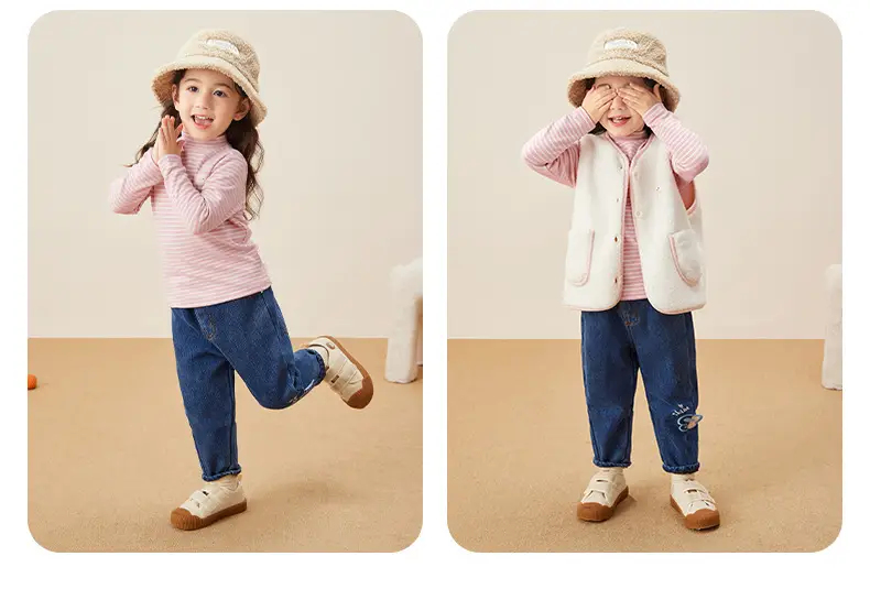 Kids Warm Fleece Long Sleeve Striped Top & Pants Set — feature 15