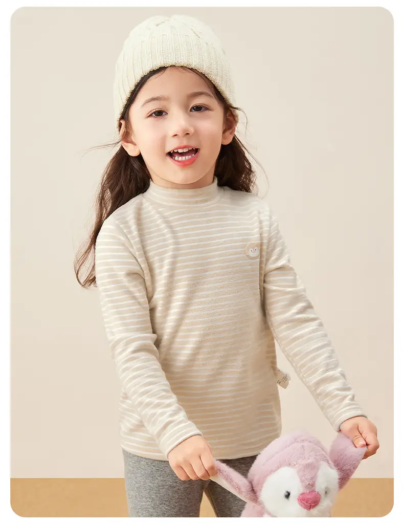Kids Warm Fleece Long Sleeve Striped Top & Pants Set — feature 16
