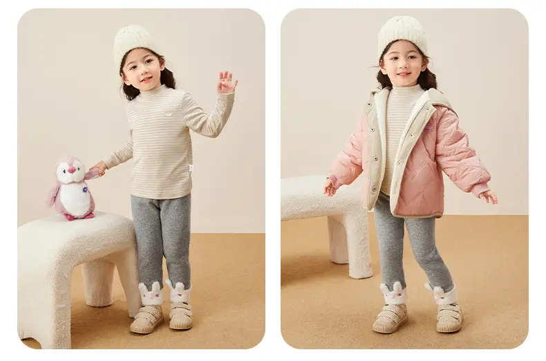 Kids Warm Fleece Long Sleeve Striped Top & Pants Set — feature 17