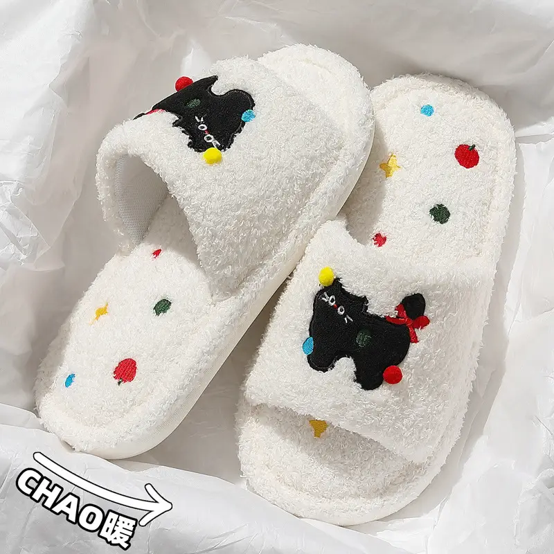 Cute Cartoon Furry Slippers for Women Open Toe Summer - Image 5