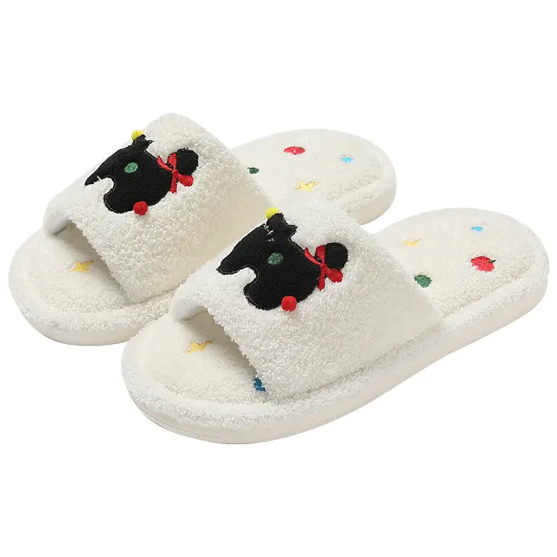 Cute Cartoon Furry Slippers for Women Open Toe Summer - Image 7
