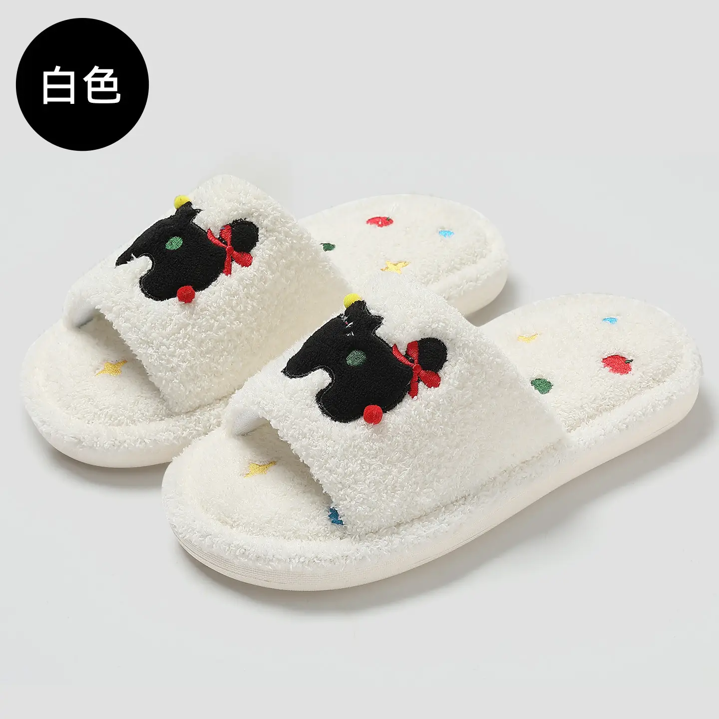 Cute Cartoon Furry Slippers for Women Open Toe Summer - Image 2