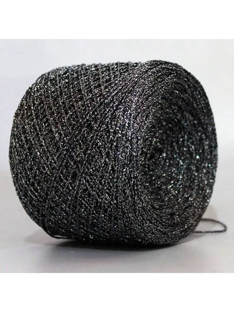 Gold and Silver Thread, Hollow Yarn, Bright Silk Thread, DIY Crochet Bag, Embroidered Mercerized Wool, Hand-Knitted Sweater Doll
