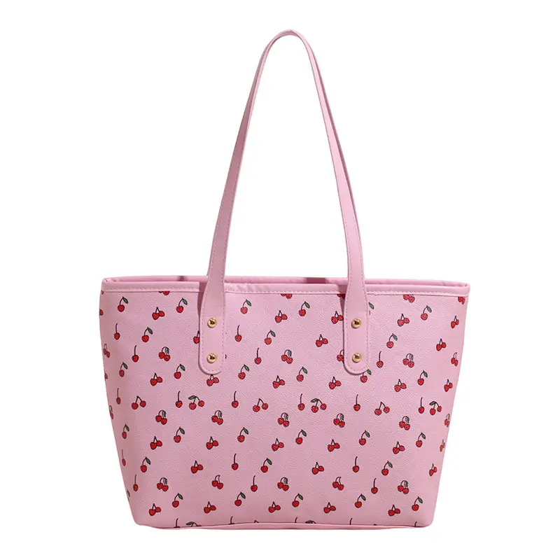 Women Cross-Border Contrasting Cherry Print Shoulder Bag 2025 - Image 8