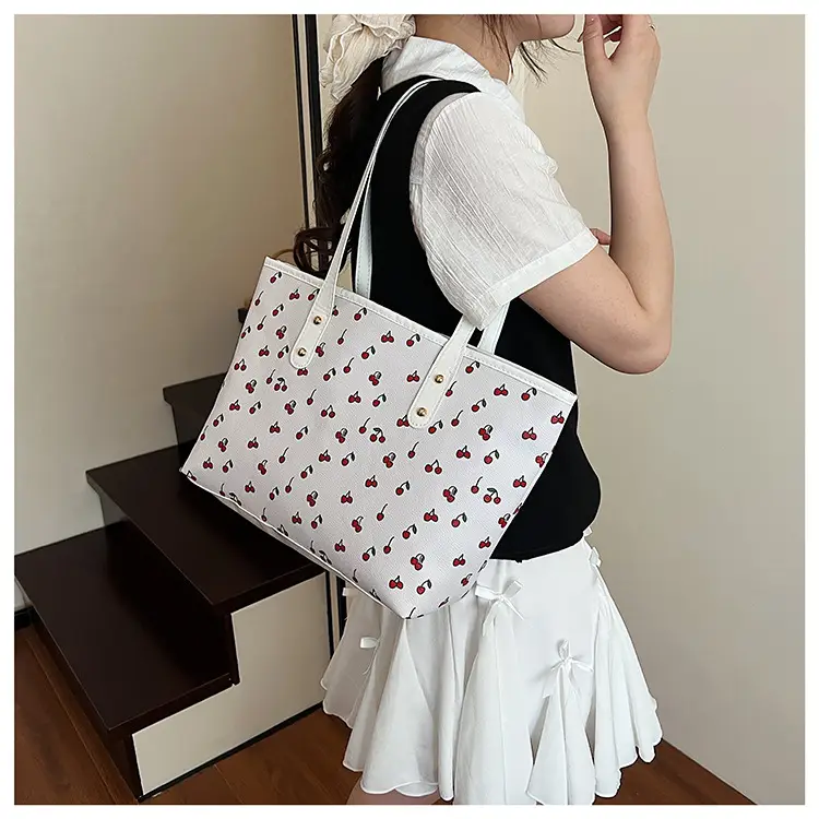 Women Cross-Border Contrasting Cherry Print Shoulder Bag 2025 — feature 25
